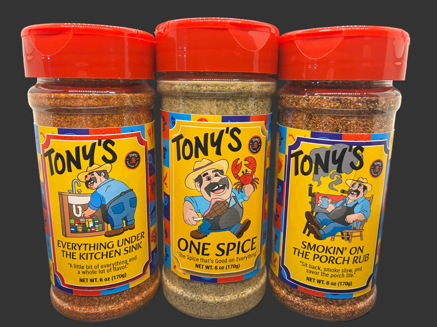 Tony’s Backyard Grill Signature Seasoning Trio